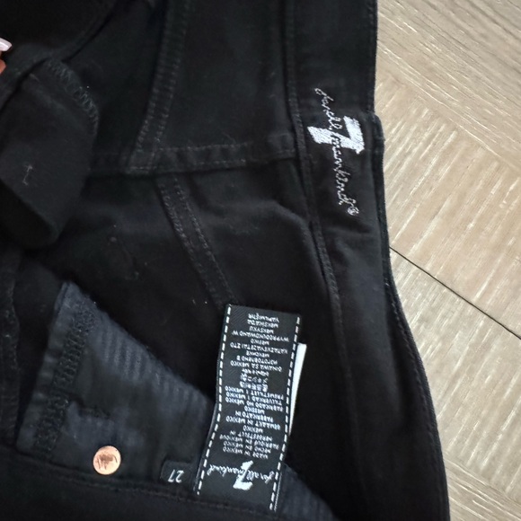 7 for All Mankind Black Denim Shorts Sz  27 - Picture 3 of 4